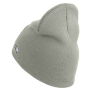 U.S. Army 50th Infantry Brigade Combat Team Symbol Embroidered 8 Inch Solid Knit Short Beanie Made in USA - Dk-Ash OSFM