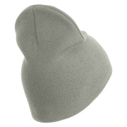 U.S. Army 50th Infantry Brigade Combat Team Symbol Embroidered 8 Inch Solid Knit Short Beanie Made in USA - Dk-Ash OSFM