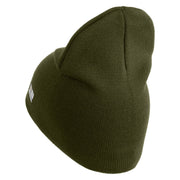 U.S. Army 53rd Infantry Brigade Symbol Embroidered 8 Inch Solid Knit Short Beanie Made in USA - Olive OSFM