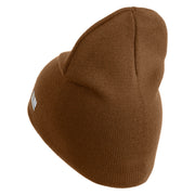 U.S. Army 53rd Infantry Brigade Symbol Embroidered 8 Inch Solid Knit Short Beanie Made in USA - Coyote-Brown OSFM