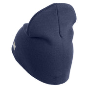 U.S. Army 76th Infantry Brigade Combat Team Symbol Embroidered 8 Inch Solid Knit Short Beanie Made in USA - Navy OSFM