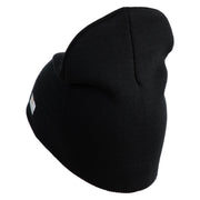 U.S. Army 76th Infantry Brigade Combat Team Symbol Embroidered 8 Inch Solid Knit Short Beanie Made in USA - Black OSFM