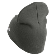 U.S. Army 76th Infantry Brigade Combat Team Symbol Embroidered 8 Inch Solid Knit Short Beanie Made in USA - Charcoal OSFM