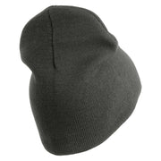 U.S. Army 76th Infantry Brigade Combat Team Symbol Embroidered 8 Inch Solid Knit Short Beanie Made in USA - Charcoal OSFM