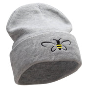 Bee Embroidered 12 Inch Long Knitted Beanie