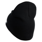 U.S. Army 86th Infantry Brigade Combat Team Symbol Embroidered 8 Inch Solid Knit Short Beanie Made in USA - Black OSFM