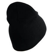 U.S. Army 86th Infantry Brigade Combat Team Symbol Embroidered 8 Inch Solid Knit Short Beanie Made in USA - Black OSFM