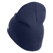 U.S. Army 86th Infantry Brigade Combat Team Symbol Embroidered 8 Inch Solid Knit Short Beanie Made in USA - Navy OSFM