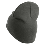 U.S. Army 86th Infantry Brigade Combat Team Symbol Embroidered 8 Inch Solid Knit Short Beanie Made in USA - Charcoal OSFM