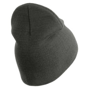 U.S. Army 86th Infantry Brigade Combat Team Symbol Embroidered 8 Inch Solid Knit Short Beanie Made in USA - Charcoal OSFM