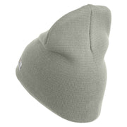 U.S. Army 116th Infantry Brigade Combat Team Symbol Embroidered 8 Inch Solid Knit Short Beanie Made in USA - Dk-Ash OSFM