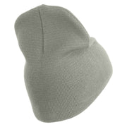 U.S. Army 116th Infantry Brigade Combat Team Symbol Embroidered 8 Inch Solid Knit Short Beanie Made in USA - Dk-Ash OSFM