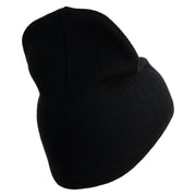 U.S. Army 116th Infantry Brigade Combat Team Symbol Embroidered 8 Inch Solid Knit Short Beanie Made in USA - Black OSFM