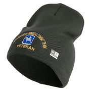 U.S. Army 116th Infantry Brigade Combat Team Symbol Embroidered 8 Inch Solid Knit Short Beanie Made in USA - Graphite OSFM