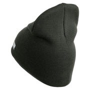 U.S. Army 116th Infantry Brigade Combat Team Symbol Embroidered 8 Inch Solid Knit Short Beanie Made in USA - Graphite OSFM