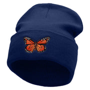 The Monarch Butterfly Embroidered 12 inch Acrylic Cuffed Long Beanie