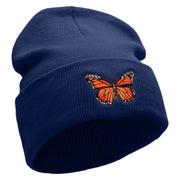 The Monarch Butterfly Embroidered 12 inch Acrylic Cuffed Long Beanie