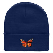 The Monarch Butterfly Embroidered 12 inch Acrylic Cuffed Long Beanie