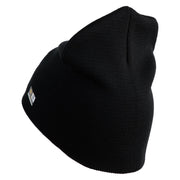 U.S. Army 170th Infantry Brigade Symbol Embroidered 8 Inch Solid Knit Short Beanie Made in USA - Black OSFM