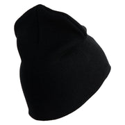 U.S. Army 170th Infantry Brigade Symbol Embroidered 8 Inch Solid Knit Short Beanie Made in USA - Black OSFM
