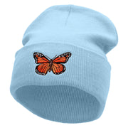 The Monarch Butterfly Embroidered 12 inch Acrylic Cuffed Long Beanie