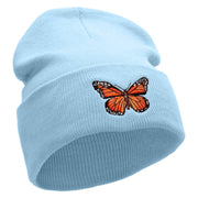 The Monarch Butterfly Embroidered 12 inch Acrylic Cuffed Long Beanie