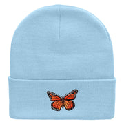 The Monarch Butterfly Embroidered 12 inch Acrylic Cuffed Long Beanie