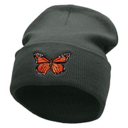 The Monarch Butterfly Embroidered 12 inch Acrylic Cuffed Long Beanie