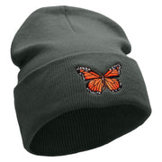 The Monarch Butterfly Embroidered 12 inch Acrylic Cuffed Long Beanie