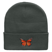 The Monarch Butterfly Embroidered 12 inch Acrylic Cuffed Long Beanie