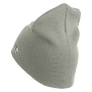U.S. Army 170th Infantry Brigade Symbol Embroidered 8 Inch Solid Knit Short Beanie Made in USA - Dk-Ash OSFM