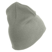 U.S. Army 170th Infantry Brigade Symbol Embroidered 8 Inch Solid Knit Short Beanie Made in USA - Dk-Ash OSFM