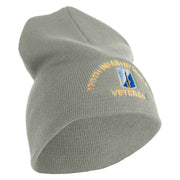 U.S. Army 170th Infantry Brigade Symbol Embroidered 8 Inch Solid Knit Short Beanie Made in USA - Dk-Ash OSFM