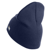 U.S. Army 172nd Infantry Brigade Symbol Embroidered 8 Inch Solid Knit Short Beanie Made in USA - Navy OSFM