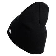 U.S. Army 172nd Infantry Brigade Symbol Embroidered 8 Inch Solid Knit Short Beanie Made in USA - Black OSFM