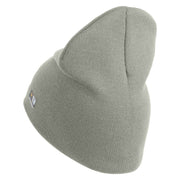 U.S. Army 172nd Infantry Brigade Symbol Embroidered 8 Inch Solid Knit Short Beanie Made in USA - Dk-Ash OSFM