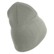 U.S. Army 172nd Infantry Brigade Symbol Embroidered 8 Inch Solid Knit Short Beanie Made in USA - Dk-Ash OSFM
