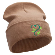 Vine of Love Embroidered 12 inch Acrylic Cuffed Long Beanie