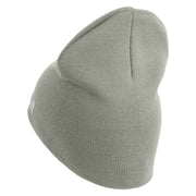 U.S. Army 174th Infantry Brigade Symbol Embroidered 8 Inch Solid Knit Short Beanie Made in USA - Dk-Ash OSFM