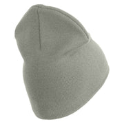 U.S. Army 174th Infantry Brigade Symbol Embroidered 8 Inch Solid Knit Short Beanie Made in USA - Dk-Ash OSFM