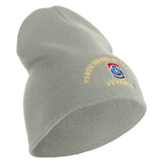 U.S. Army 174th Infantry Brigade Symbol Embroidered 8 Inch Solid Knit Short Beanie Made in USA - Dk-Ash OSFM