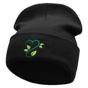 Vine of Love Embroidered 12 inch Acrylic Cuffed Long Beanie