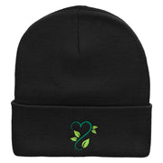 Vine of Love Embroidered 12 inch Acrylic Cuffed Long Beanie