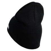 U.S. Army 174th Infantry Brigade Symbol Embroidered 8 Inch Solid Knit Short Beanie Made in USA - Black OSFM
