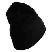 U.S. Army 174th Infantry Brigade Symbol Embroidered 8 Inch Solid Knit Short Beanie Made in USA - Black OSFM