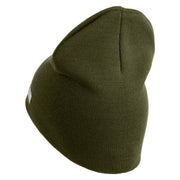 U.S. Army 174th Infantry Brigade Symbol Embroidered 8 Inch Solid Knit Short Beanie Made in USA - Olive OSFM