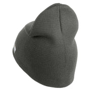 U.S. Army 196th Infantry Brigade Symbol Embroidered 8 Inch Solid Knit Short Beanie Made in USA - Charcoal OSFM