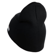 U.S. Army 196th Infantry Brigade Symbol Embroidered 8 Inch Solid Knit Short Beanie Made in USA - Black OSFM