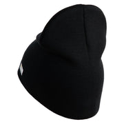U.S. Army 199th Infantry Brigade Symbol Embroidered 8 Inch Solid Knit Short Beanie Made in USA - Black OSFM