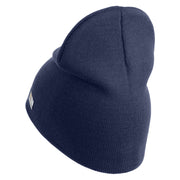 U.S. Army 199th Infantry Brigade Symbol Embroidered 8 Inch Solid Knit Short Beanie Made in USA - Navy OSFM